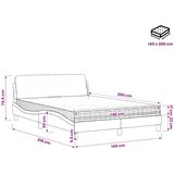  Krevet s madracem Dover svjetlosivi 140x200 cm baršunasti | shoptok.hr