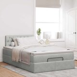 vidaXL Otomanski posteljni okvir z vzmetnico siv 120x200 cm žamet | Shoptok.si