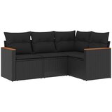  4-dijelni set vrtnih sofa od poliratana s jastucima crni | shoptok.hr