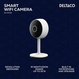 Deltaco SMART HOME WiFi Kamera s Detekcijom Pokreta i Dvosmjernim Zvukom, 2MP, IR Noćni Vid, ONVIF | shoptok.hr