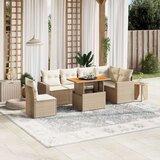  7-dijelni set vrtnih sofa od poliratana s jastucima bež | shoptok.hr