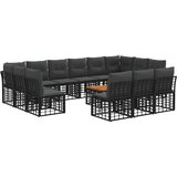  Zunanja garnitura za sedenje 14 pcs Črna in Temno siva, (5000270343) | Shoptok.si