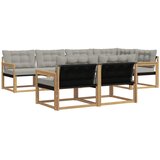  Set vanjskih sofa 7 kom. Bijela i svjetlosiva Smeđa 327 x 168,5 x 73 cm | shoptok.hr