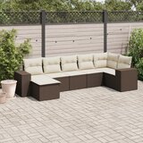  7-dijelni set vrtnih sofa od poliratana s jastucima smeđi | shoptok.hr