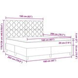 vidaXL Krevet s podnicom i madracem Tamno siva 160x200 cm Baršun | shoptok.hr