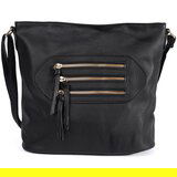 Shelvt Black handbag with gold zippers | Shoptok.si