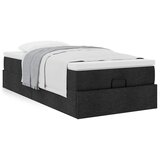 vidaXL Otomanski posteljni okvir z vzmetnico črn 90x190 cm blago Cene