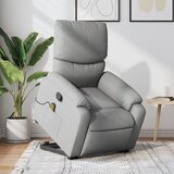 vidaXL masažni naslanjač s funkcijo vstajanja svetlo sivo blago | Shoptok.si