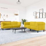  2-dijelni set sofa žuti baršunasti | shoptok.hr