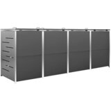  Spremište za četiri kante za smeće 276,5x77,5x112,5 cm čelično | Eponuda.com