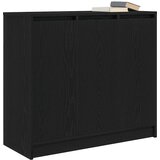 vidaXL Komoda črni hrast 85x34x76 cm inženirski les | Shoptok.si