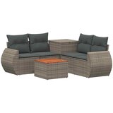  Set sofe 6 kom. Siva i tamno siva Poli Rattan i čelik | shoptok.hr