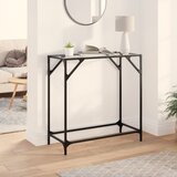 Maison Chic konzolna miza - miza ob steni s stekleno površino 80x35x81 cm jeklo, (21786241) | Shoptok.si