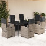  7-dijelni vrtni blagovaonski set sivi od poliratana Siva Dužina stola 200 cm | shoptok.hr