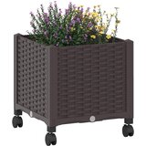  Vrtni saksija s kotačima Smeđa 40 x 40 x 44 cm PP | Eponuda.com