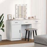 vidaXL Set od 3 Bijela MDF Srednji Ogledalo Toaletni stol Cijene