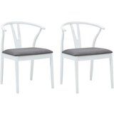  Stolac za blagovanje 2 pcs Bijela i siva Čvrsto drvo od gume | shoptok.hr