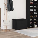 vidaXL Klupa za skladištenje Crni hrast Konstruirano drvo s umjetnom kožom | shoptok.hr