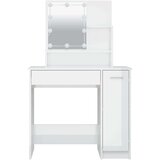 vidaXL Toaletni stolić s LED Bijela visokog sjaja 86,5x35x136 cm | shoptok.hr