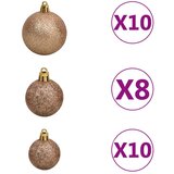 vidaXL Umjetna predsvetljena božićna jelka s kompletom kroglica Zelena | Shoptok.si