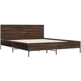  Okvir za krevet smeđi hrast 120x190cm konstruirano drvo i metal | shoptok.hr