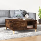 vidaXL Klubska mizica dimljeni hrast 80x80x36,5 cm inženirski les Cene