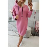 Kesi Dress with a hood and a slit on the side pink Cene