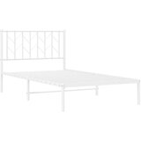 Metalni okvir za krevet s uzglavljem bijeli 100x190 cm | shoptok.hr