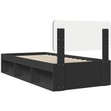  Okvir za krevet Crna 90 x 200 cm Čvrsto borovo drvo | shoptok.hr