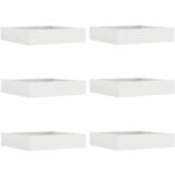 vidaXL Robovi trave 6 pcs Bela 60 x 60 x 13 cm Jeklo, (5000110854) | Shoptok.si