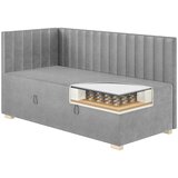 Ghado Sivi kutni dječji krevet s prostorom za odlaganje s madracem 90x200 cm Snugi - | shoptok.hr