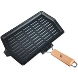 Grill King Cast Iron Jumbo grill ponev s snemljivim lesenim ročajem, 19x34 cm | Shoptok.si