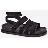 Boto Eco Suede Sandals Women With Velcro Black Valpera | ePonuda.com