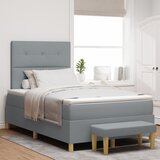 vidaXL Box Spring Krevet s Madracem & Klupom Svjetlosiva 120x190 cm Tkanina | shoptok.hr