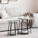 vidaXL Krajnji stolovi Siva sonoma Iverica, Metal Pohrana Krajnji stol | shoptok.hr