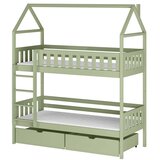 Molarem Home Drveni dječji krevet na kat Gaja s ladicom - olive - 160x80 cm - Madrac PE pjena 8 cm-spužvasti madrac | shoptok.hr