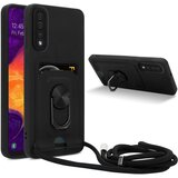 Cadorabo Verižica za mobilni telefon s funkcijo stojala, združljiva s Samsung Galaxy A50 4G/A50s/A30s v črna barvi - silikonski zaščitni pokrov z nastavljivim, (20860101) | Shoptok.si