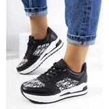 Gemre Black sports shoes with thick soles laced Aloisia | Shoptok.si