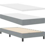 Box Spring Krevet s Madracem Svjetlosiva 90x190 cm Tkanina | shoptok.hr