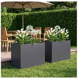 vidaXL Vrtna saksija 2 kom. Antracit 60 x 40 x 50 cm Čelična vrata - Antracit 60 x 40 x 50 cm 2 | shoptok.hr