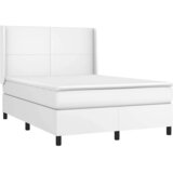  s oprugama i madracem bijeli 140x190 cm od umjetne kože | shoptok.hr