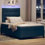  Krevet s opruga kutije s LED trakama Plava 120 x 200 cm tkanina | shoptok.hr