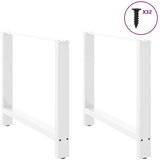  Noge za jedilno mizo bele barve 2 kosa 100 x (72-73) cm jeklo, (22123693) | Shoptok.si