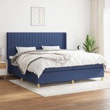 Maison Chic Box spring postelja - Vzmetna postelja z vzmetnico moder 200x200 cm blago SL1267, (21889901) | Shoptok.si