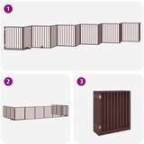 vidaXL Vrata za pse s vratašcima 12 panela sklopiva 960 cm drvo topole | shoptok.hr