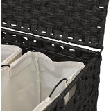  Košara za rublje s kotačima crna 66x35x60 cm od ratana | shoptok.hr