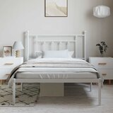  Metalni okvir za krevet s uzglavljem bijeli 100x200 cm | shoptok.hr