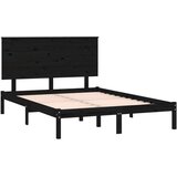  Posteljni okvir črn iz trdne borovine 140x190 cm, (20643557) | Shoptok.si