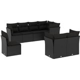  8-dijelni set vrtnih sofa od poliratana s jastucima crni | shoptok.hr