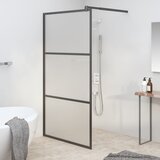 vidaXL Pregrada za tuširanje 100 x 195 cm s mutnim staklom ESG crna Cijene